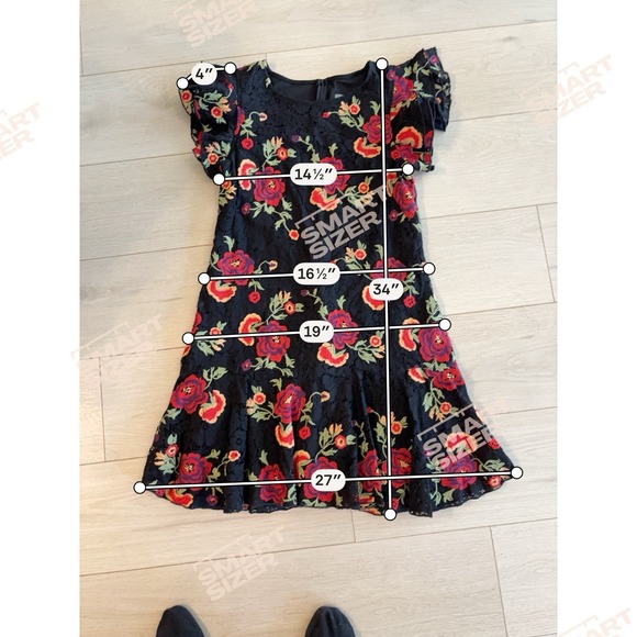 ANTHROPOLOGIE Eva Franco Poppy Dress Black Lace Floral Embroidery Sz 12 $198 - Picture 9 of 9